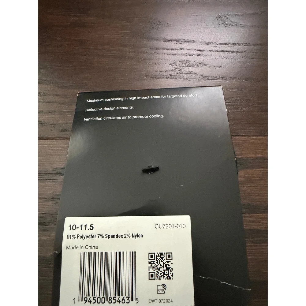 Nike Spark Running Cushioned No Show Socks 3 Pack Black CU7201-010 Men 10-11.5